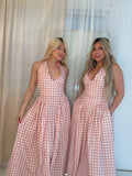 Ginham pink dress