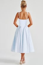 Capri Blue Gingham Dress de Velvet Boutique — vista adicional